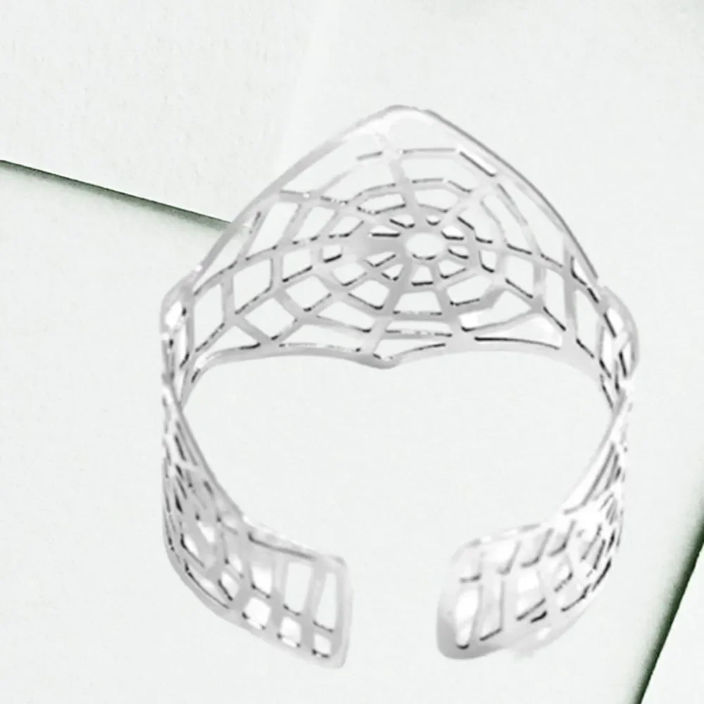SILVER FASHION SPIDERWEB CUFF BRACELET‎